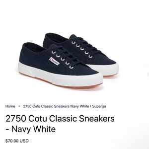 Superga 2750 Cotu Classic Navy White Sneakers